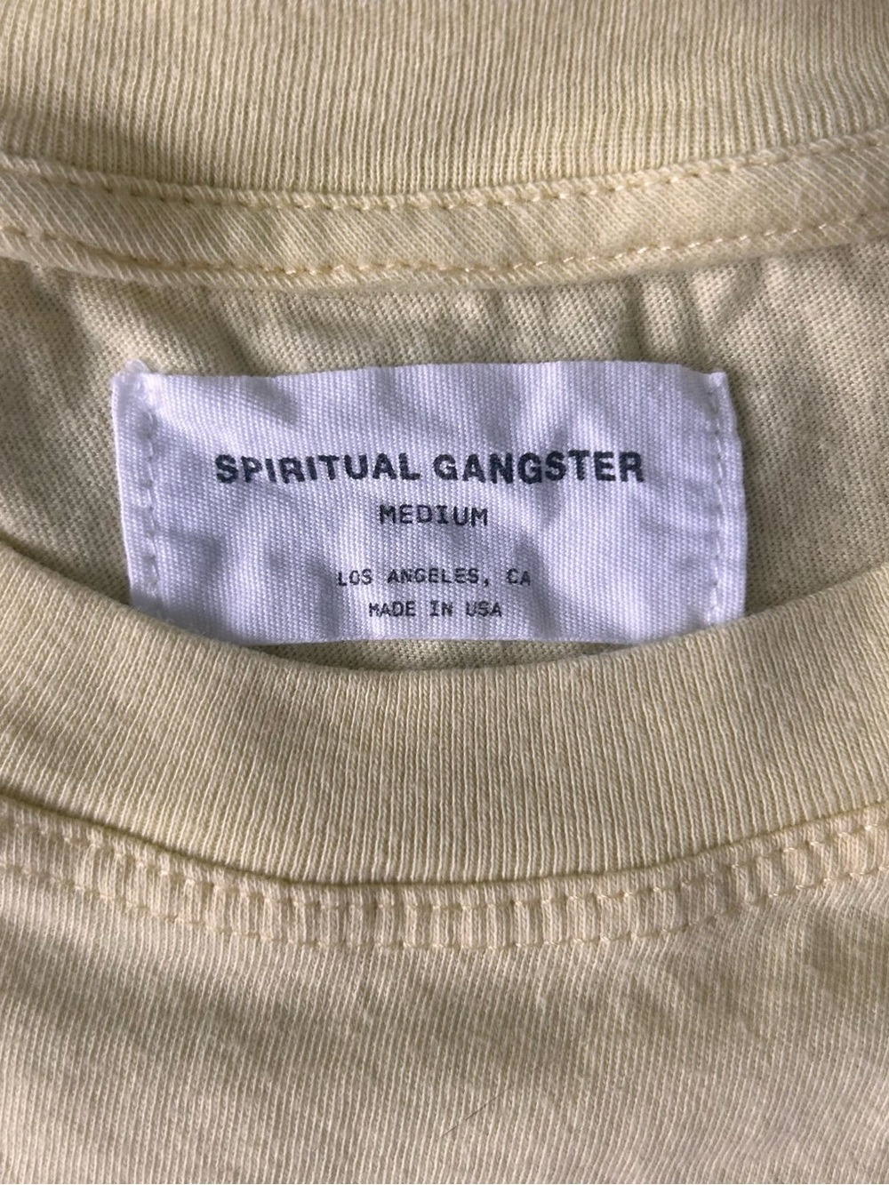 Med Spiritual Gangster Pastel Yellow Muscle Tank w/Heart Peace Sign PEACE LOVE - Picture 5 of 10